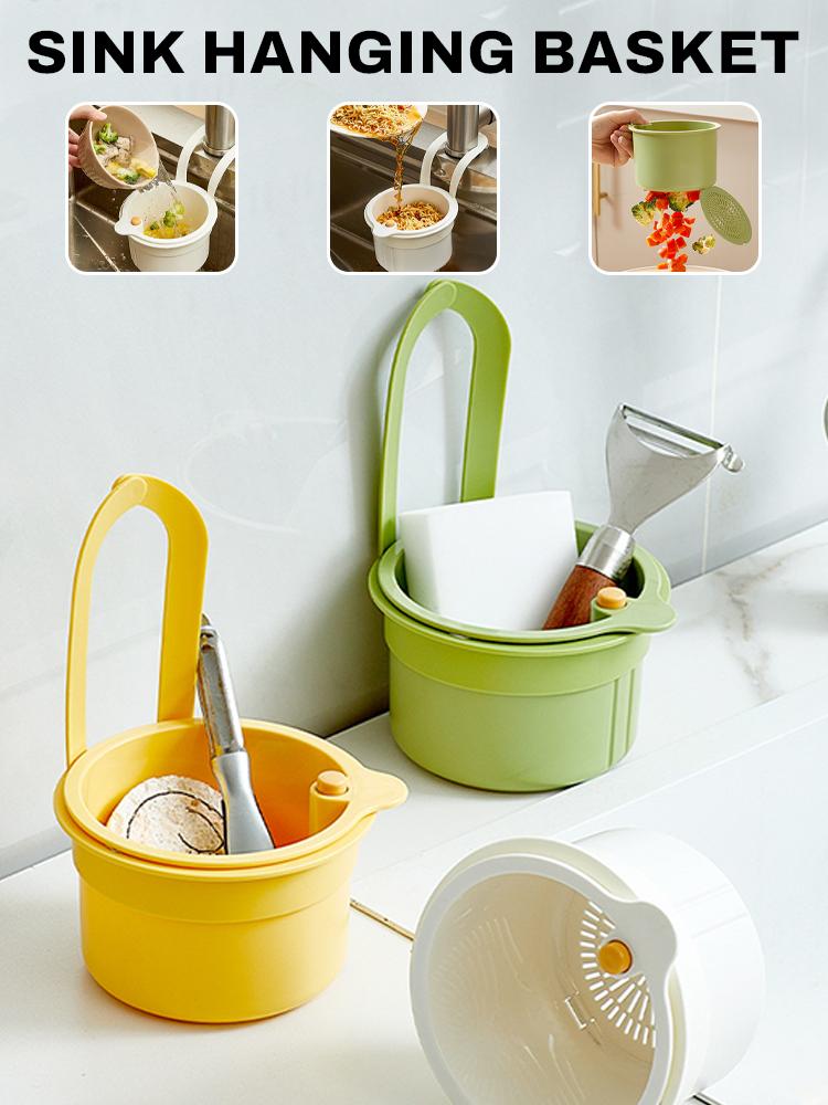 1PC Panier Passoire Suspendu Créatif pour Évier Couvercle Inférieur Ouvrable Égouttage Rapide Filtre à Déchets de Cuisine Multifonctionnel Détachable