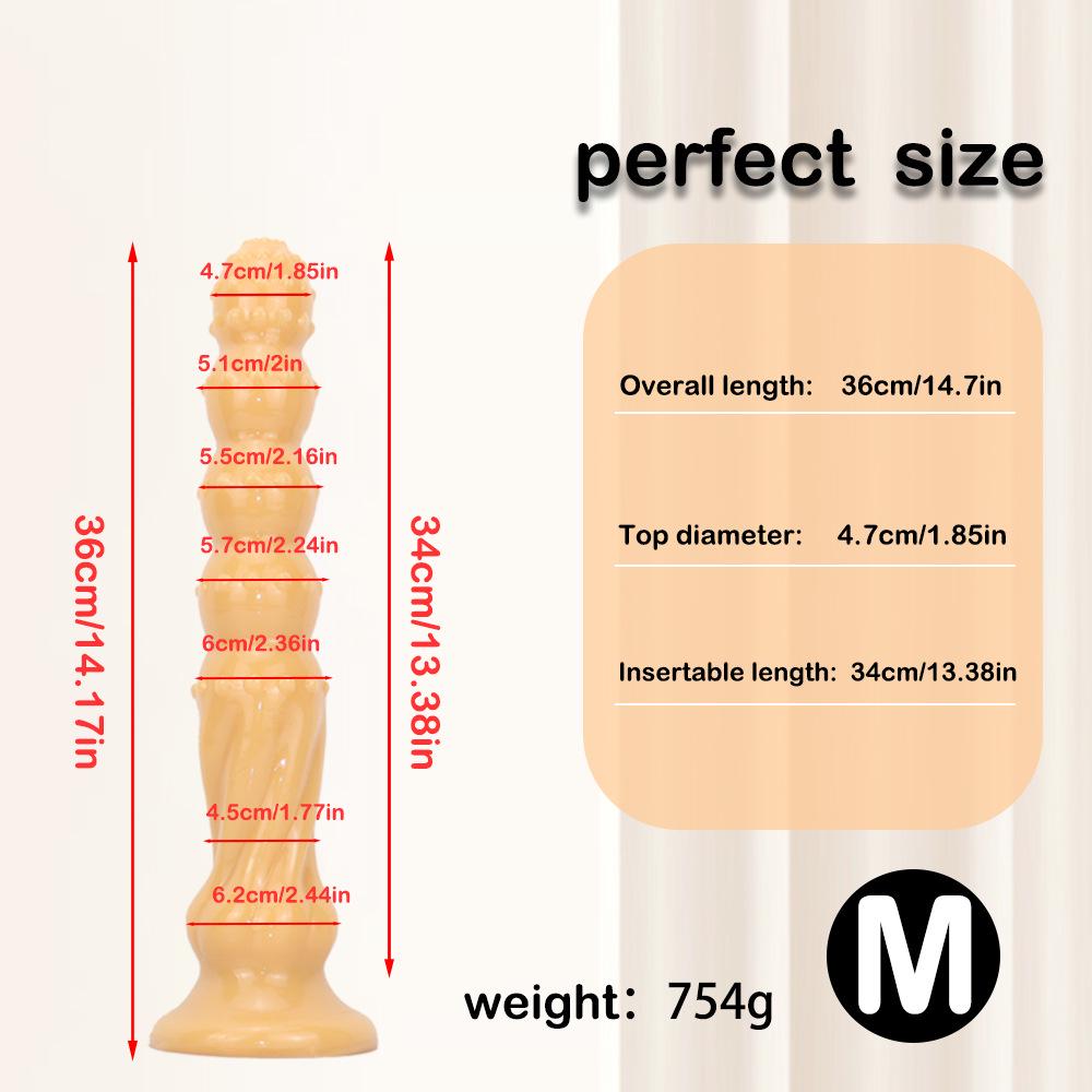 47*7cm Jumbo Pull Bead Anal Plug with Suction Cup - Long Bumps Threaded Octopus Expander