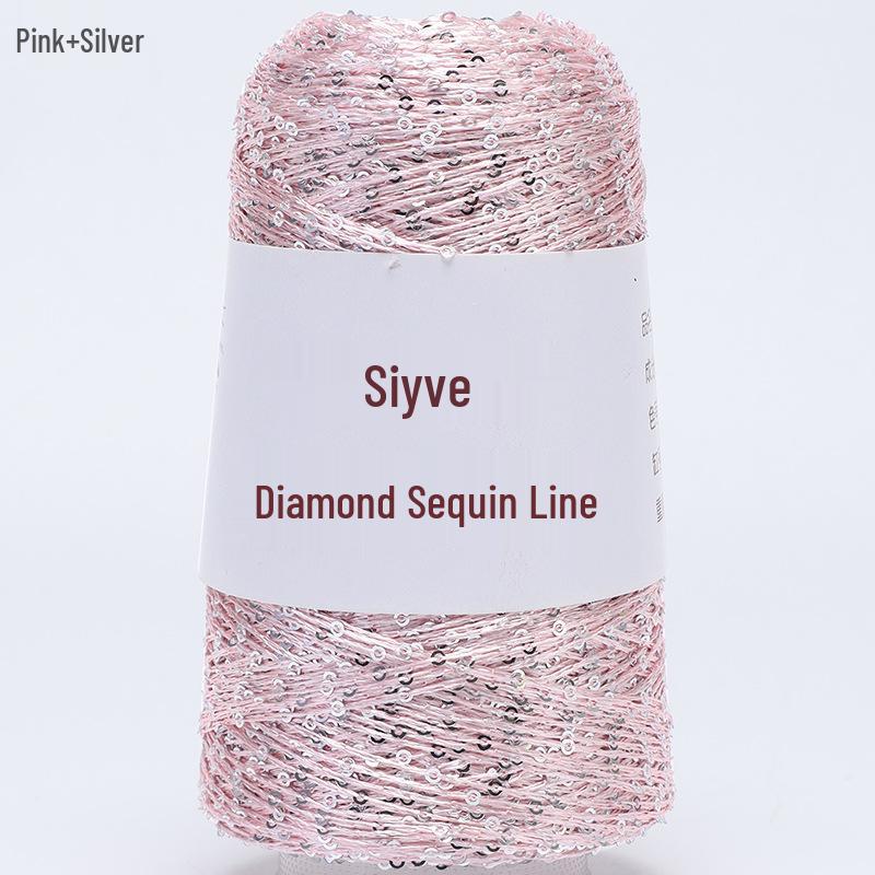 Filato di paillettes Siyue 2mm - Lana tessuta a mano per progetti fai da te (100 grammi)
