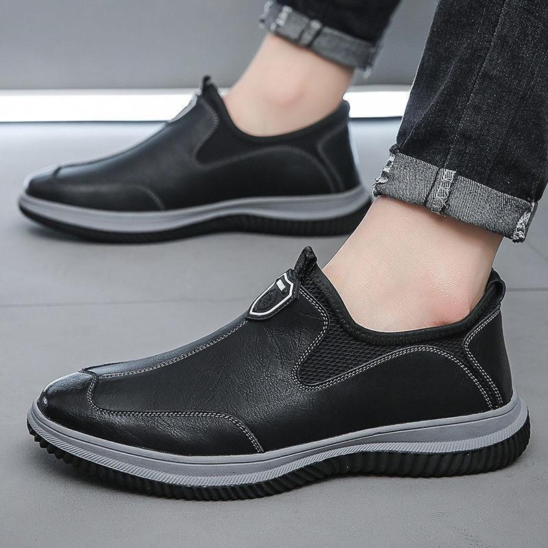 Frühling neue Herren Freizeitlederschuhe Herren atmungsaktive Schuhe Herren weichsohlige Schuhe Fahrschuhe Doudou Schuhe