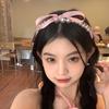 Bowknot Headband for Woman with White Pearls Decors Delicate Headbands Banquets Headbands Sweet Hairbands Yoga Supply