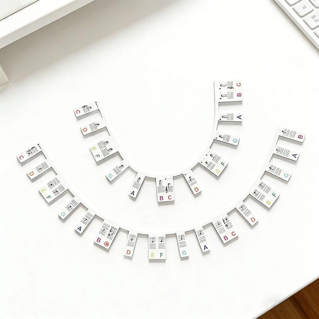 Removable Silicone Piano Note Stickers for Beginners - 88-Key Keyboard Guide