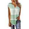 T-skjorter med sommerhette for kvinner Trendy Løs Uformell Dressy V-hals Plisserte tunikaer Tank-tops