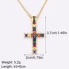 Nidin Hot Sale Square Shape Zircon Jesus Cross Pendant Necklace For Female Male Daily Party Charm Jewelry Wholesale Accessories
