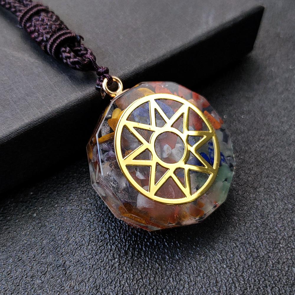 

Orgonite Tree of Life Pendant Necklace Metatron Cube Resin Healing Crystal Sacred Geometry Chakra Necklaces Meditation Jewelry