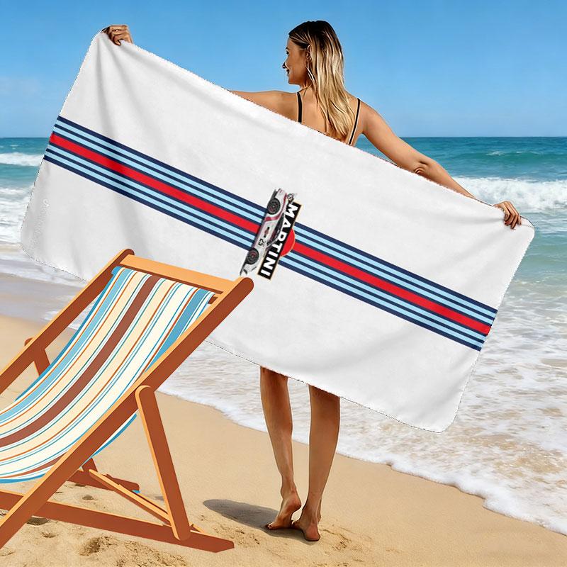 Asciugamano da Spiaggia Stampa Martini Racing, Asciugamano Grande Morbido ad Asciugatura Rapida per Spiaggia Campeggio Nuoto