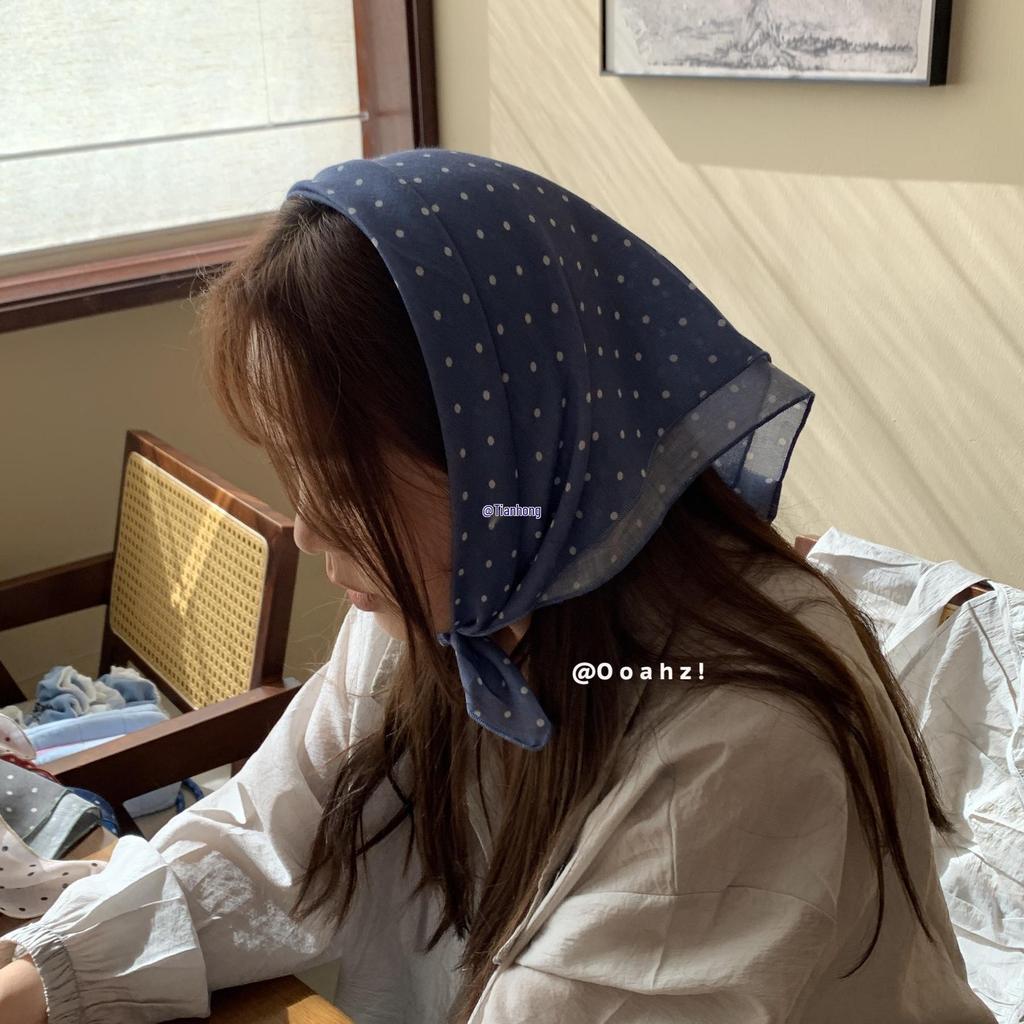 Jarní/Letní Hedvábný a Bavlněný Set Šátku a Čelenky