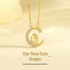2024 Zodiac Dragon Clavicle Necklace: Star Moon Luxury for Women