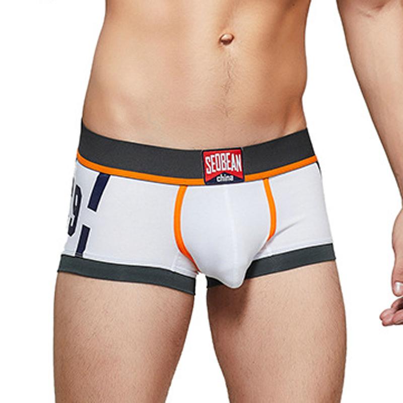 Men's Fashion Color Block Boxer Briefs Sexy Low Waist Male Boxer Shorts Comfor Breath Printed Underwear