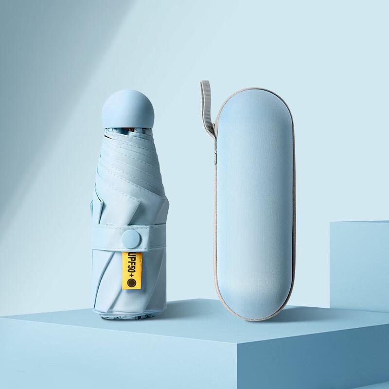 Nanqiao Sky Blue Enlarged 8-Rib Compact Umbrella