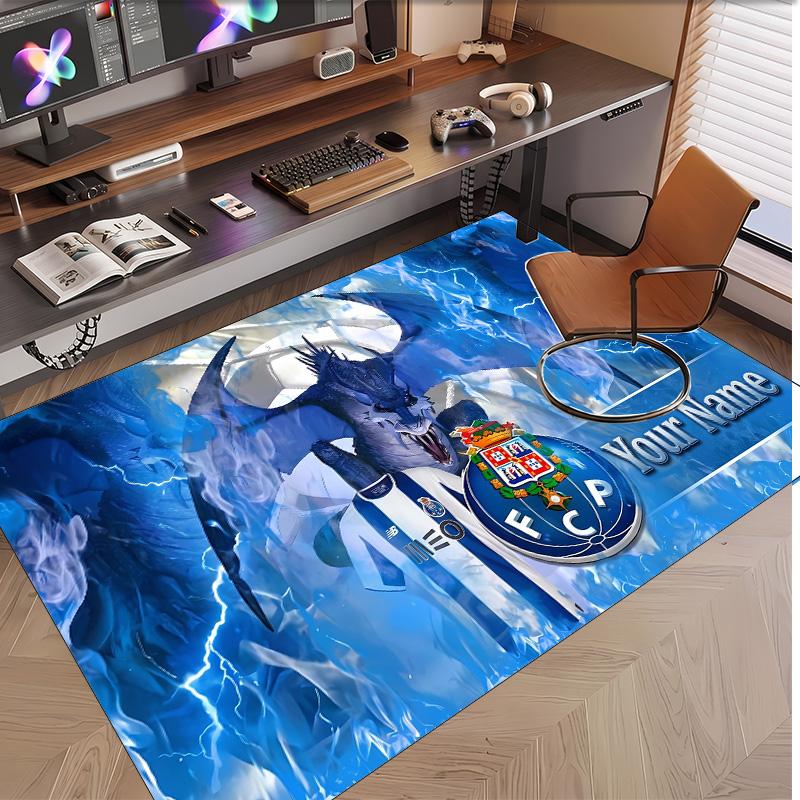 Personalized Crystal Velvet Carpet FC Porto Pattern Non Slip Floor Rug