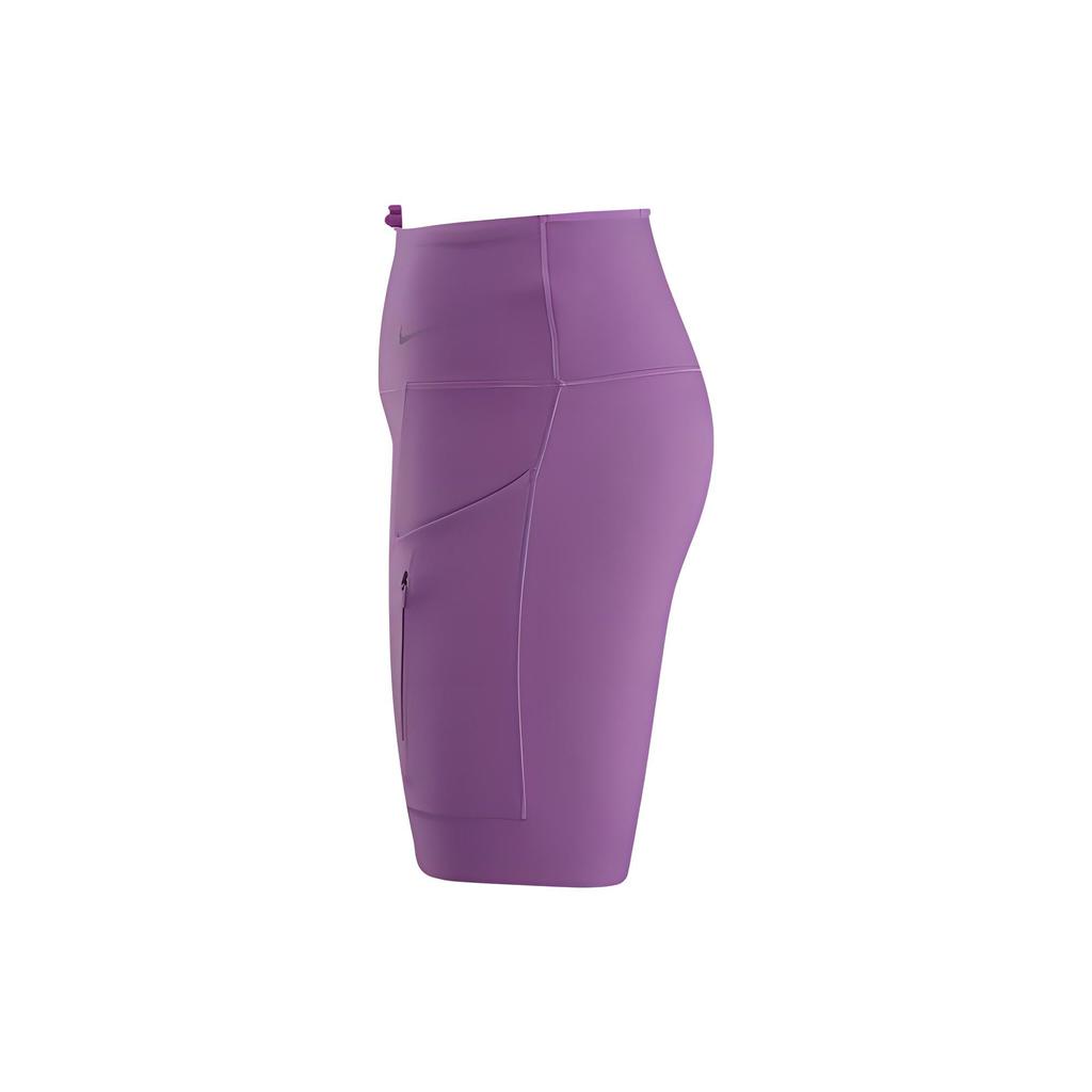 Nike Blossom Series Solid Color Mid-Rise Tight Fitness Shorts with Pocket Women Bottoms Purple DQ5926-532