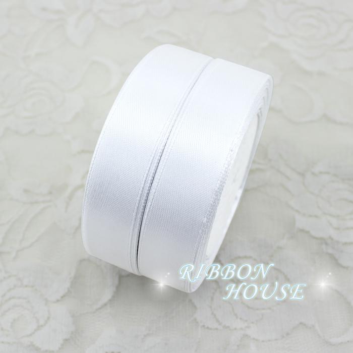 (25 yards/roll) 3/4" (20mm) White Single Face Satin Ribbon Webbing Decoration Gift Christmas Ribbons