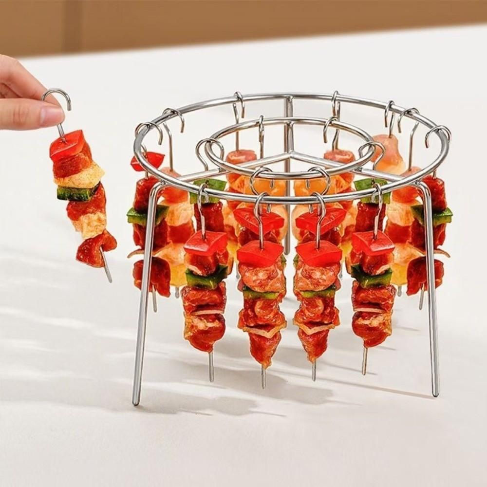 Stainless Steel Air Fryer Skewer Stand Non-Stick Vertical Grill Rack Barbecue Grill  Home Kitchen