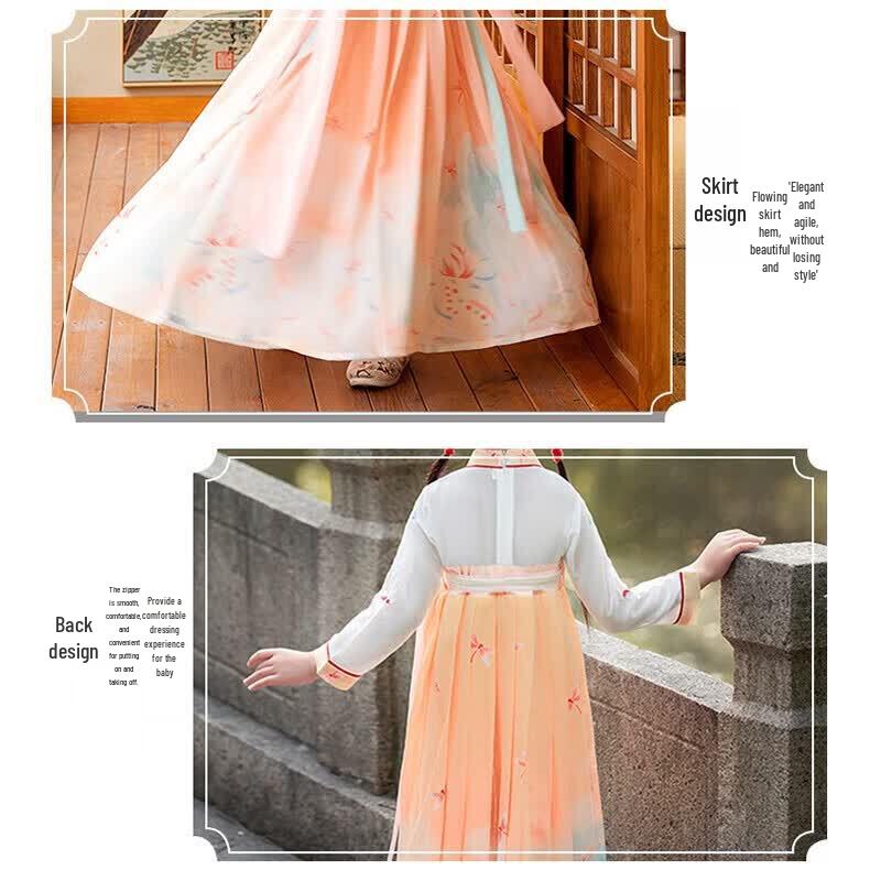 Girls' Traditional Chinese Hanfu Dress Set