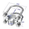 For LoRa Helium Hotspot Miner Glass Fiber Antenna Mast Mount U-Bolt Clamp Bracket For 1.8-2.28cm Pole Pipe Outdoor Installation