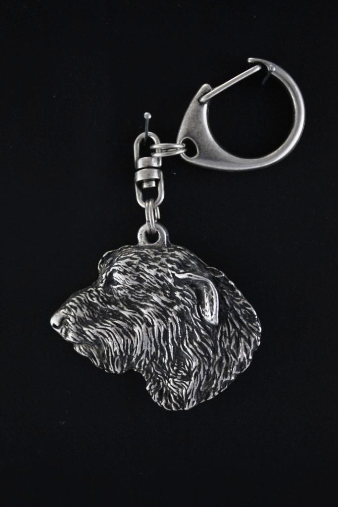 Irish Wolfhound I - Silver-plated Key Ring with Dog, Handbag Decoration, Backpack Pendant by Art-Dog Brand