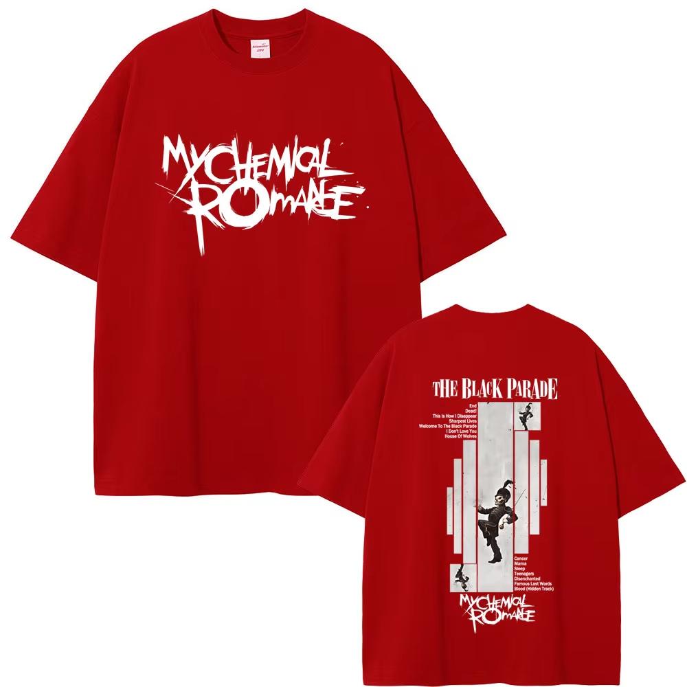 My Chemical Romance Album Graphics Cotton Shirt Men Retro Fashion New Summer Hip Hop Unisex Short Sleeve Loose Tshirt Fan Gift