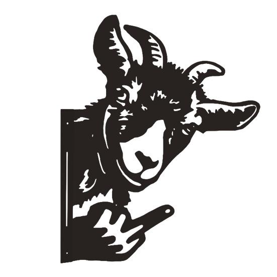 Peeping Animal Sign Metal Middle Finger Squirrel Sign Outdoor Flipping Off Deer Yard Art Decoration Rustic Animal Wall Art Ornament