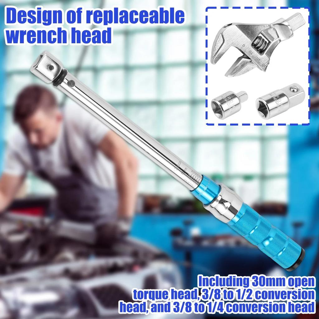 Open Wrench 5 To 60 Nm Adjustable Torque Wrench with Changeable Head Multifunc Hand Repair Tool for Car Refrigeration System