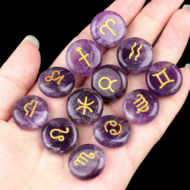 1987 Crystal Stone Zodiac Pocket Runes - Christmas Gift