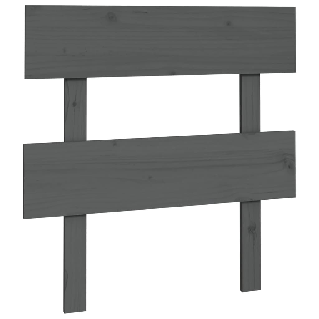 Headboard Gray 93.5 x 3 x 81 cm Solid Pine Wood