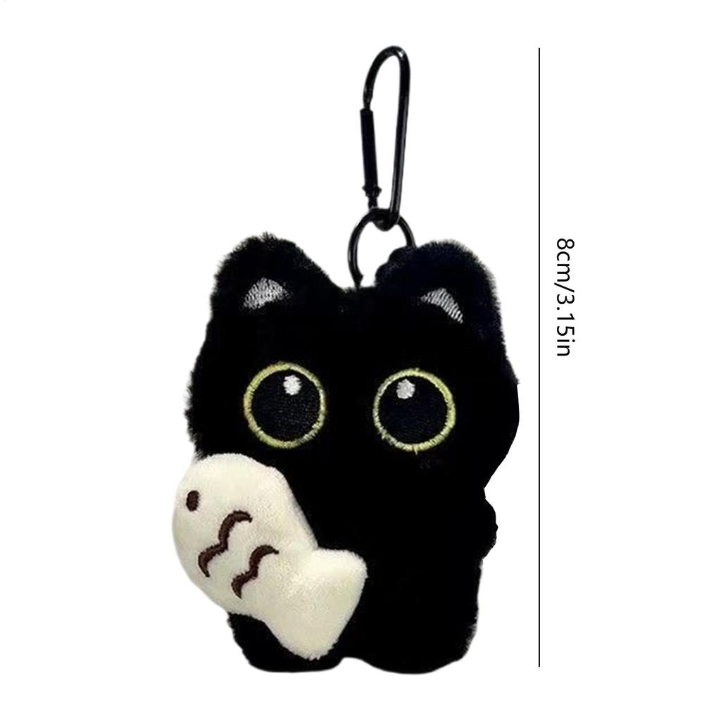Cute Cat Plush Keychain Black Cat Cute Animal Plush Pendant Kawaii Black Cat Keychain Jewelry Cute Cat Lover Gift for Christmas