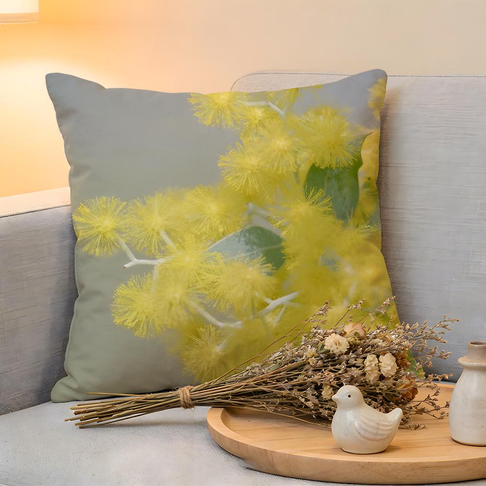 Cushion Cover Linen SkinFriendly Soft Decorative Case For Sofa Home Decor Fashion Acacia Pillow Cover