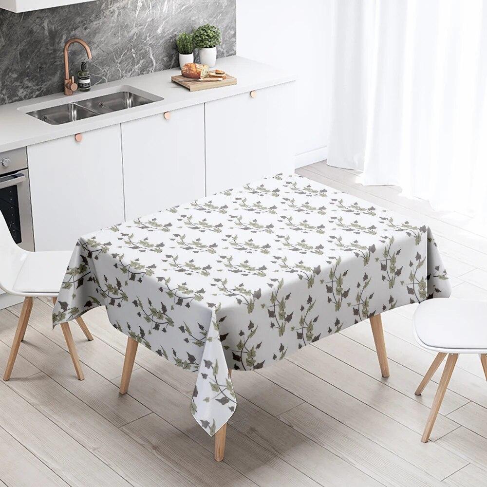 Cartoon Floral Tablecloth Home Decor Anti-Stain Waterproof Table Decoration Rectangular Kitchen Fireplace Countertop