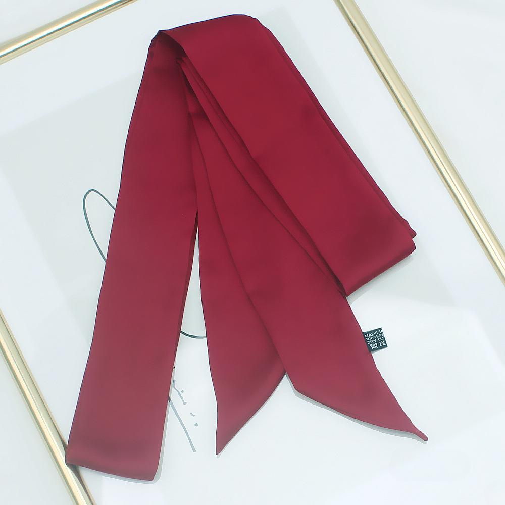 Long Skinny Hair Scarf For Women Silk Satin Headband Cute Neckerchief Solid Colors  Fashion Bag Scarves For Ladies 2024