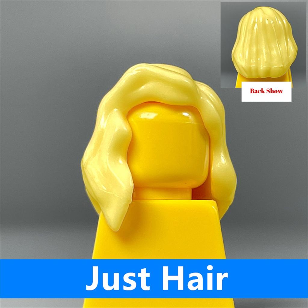 10pcs MOC Bricks Female Girl Hairs 1014 Women's Light Purple Medium Hair 4cm Figure Parts Accessories DIY Building Blocks Toys