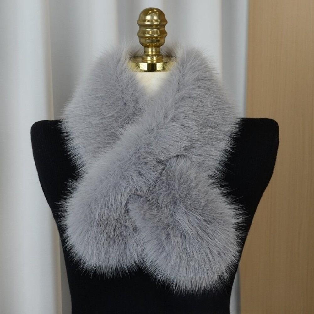 Weicher Plüsch Kunstfell Schal Winter Flauschiger Nackenwärmer Outdoor Halskragen Damen Mädchen