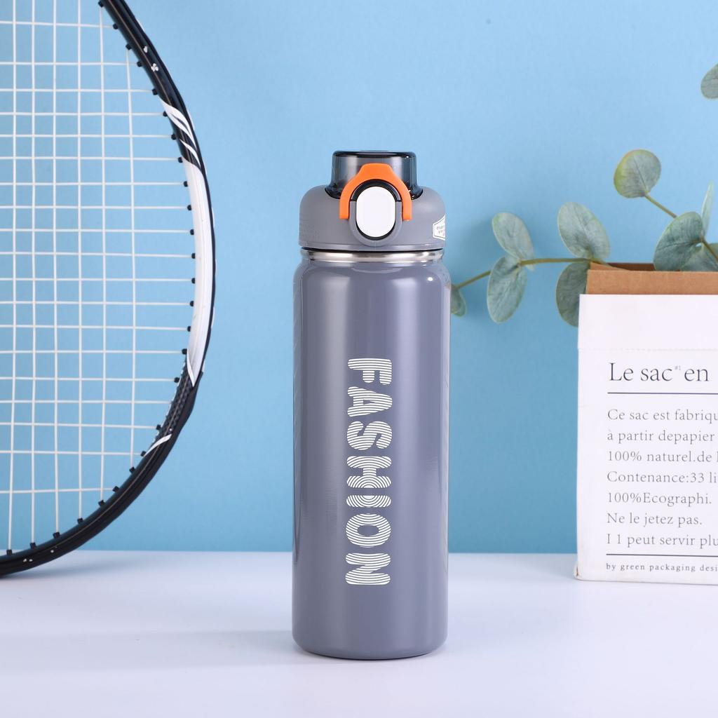 680ml 316 Stainless Steel Sports Water Bottle, One-Click Pop Flip Lid Leakproof Vacuum Insulated Thermos for Gym Hiking Travel