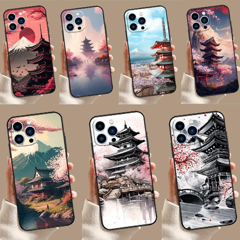 Japanese Art Temple Sakura Case For OnePlus Nord CE 5 3 4 Lite N20 N30 OnePlus 15 13 12 11 8 9 10 Pro 10T 13R 13T Cover