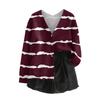 Women's V Neck Top Printing Thickened Plush Cashmere Warm Long Top