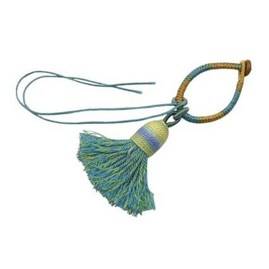 Handwoven Gradient Vajra Knot Tassel Cotton Keychain Pendant Accessory