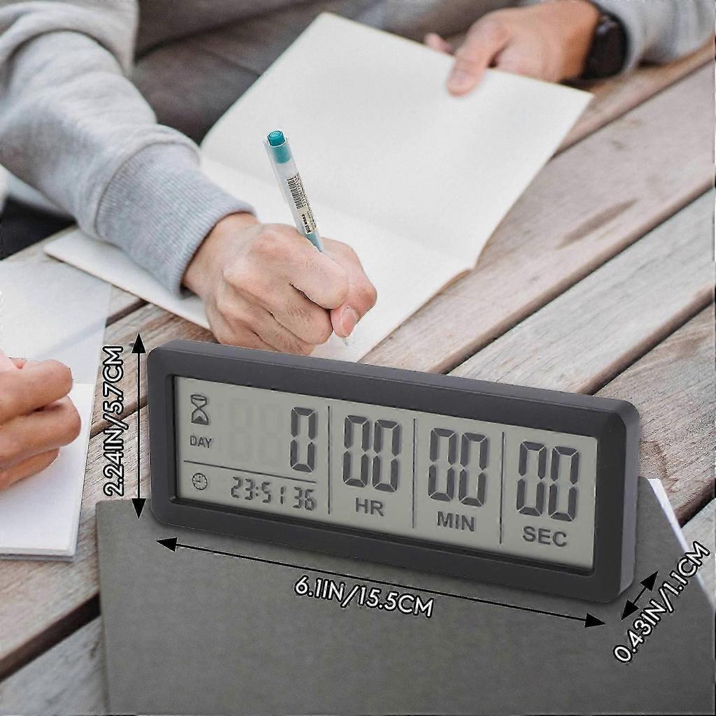 Big Digital Countdown Days Clock - 999 Days Count Down Clock for Graduation Lab Kitchen (Black)