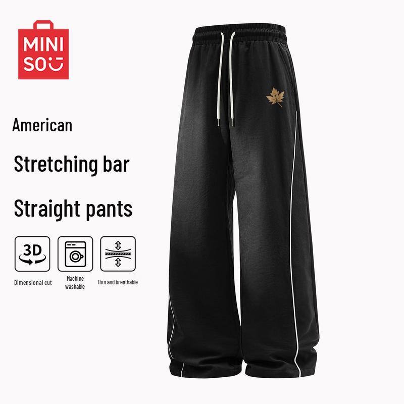 MINISO Men s Trendy Summer American Retro Straight-Leg Casual Pants 2XL