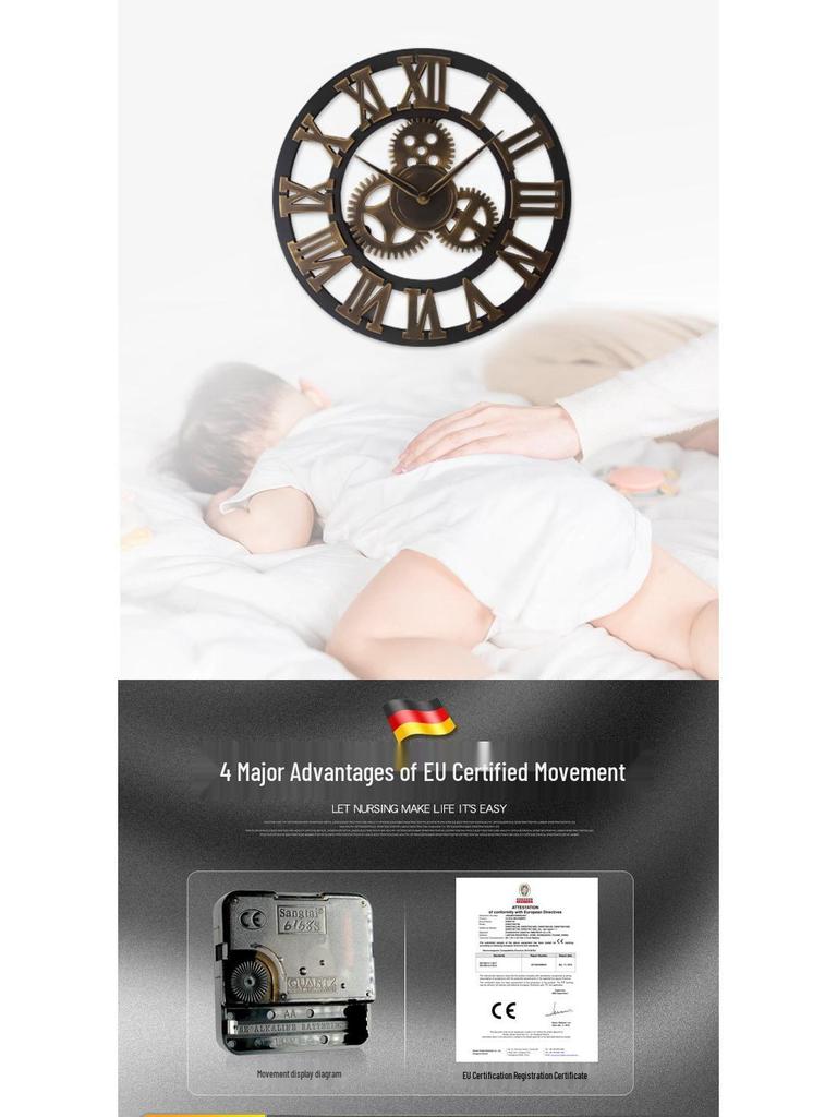 Fashionable Retro Gear Wall Clock - Creative Decorative Clock for Living Room
