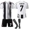 Sezonul 2022-26 Sezonul 7 Chiesa 9 Hovic Negru Alb Jachetă de Fotbal Ediție pentru Copii Set Tricou de Casă Juventus