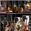 Capa de Celular Elétrica Retro Rock Music Para Samsung S25 Edge S24 FE Galaxy S21 S20 FE S23 S22 Ultra S10 Plus S10E Capa Transparente