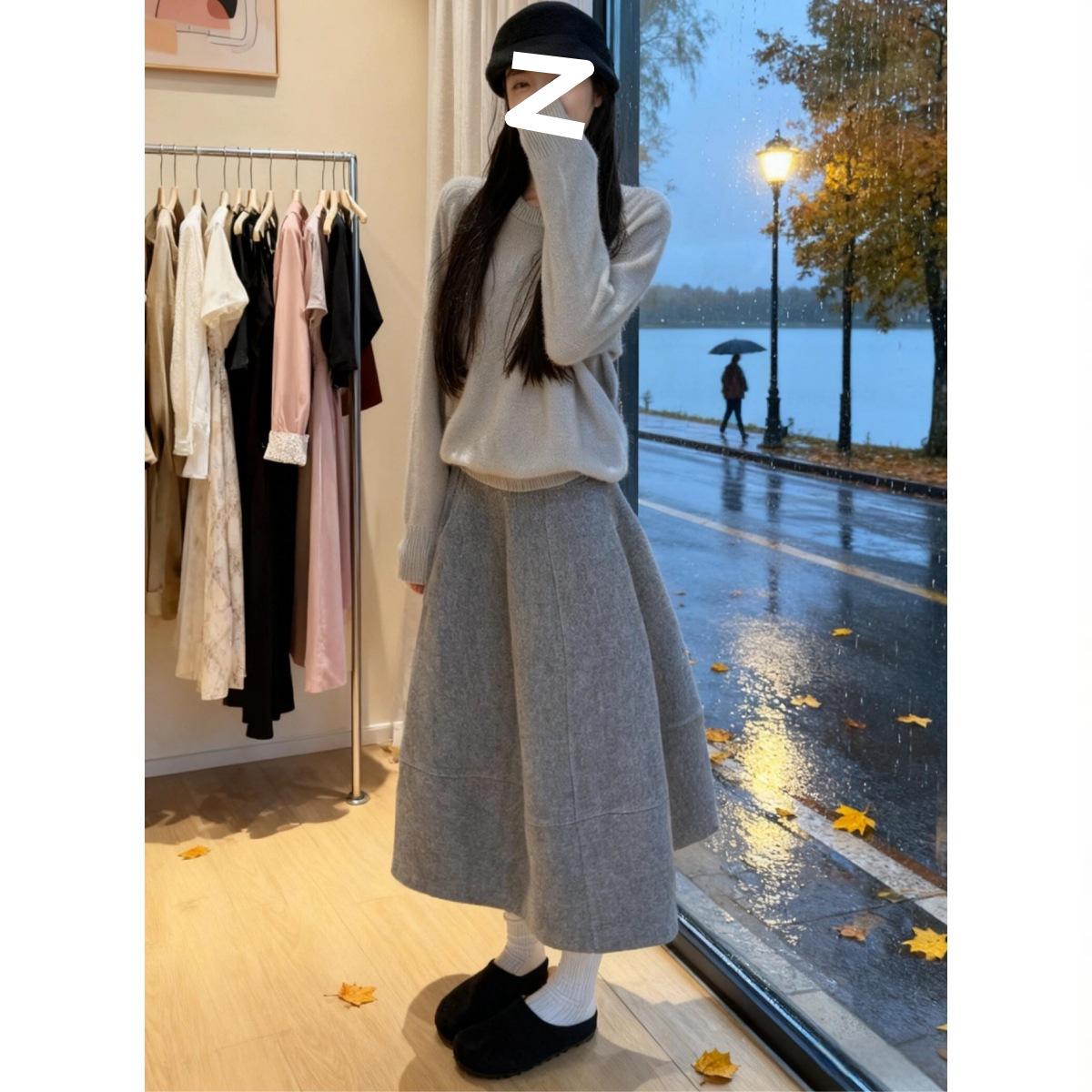 

Boss s Pick: 2025 Petite Elegant Slimming 3D A-Line Wool-Blend Midi Skirt for Women – Perfect for Autumn/Winter. Medium светло-серый