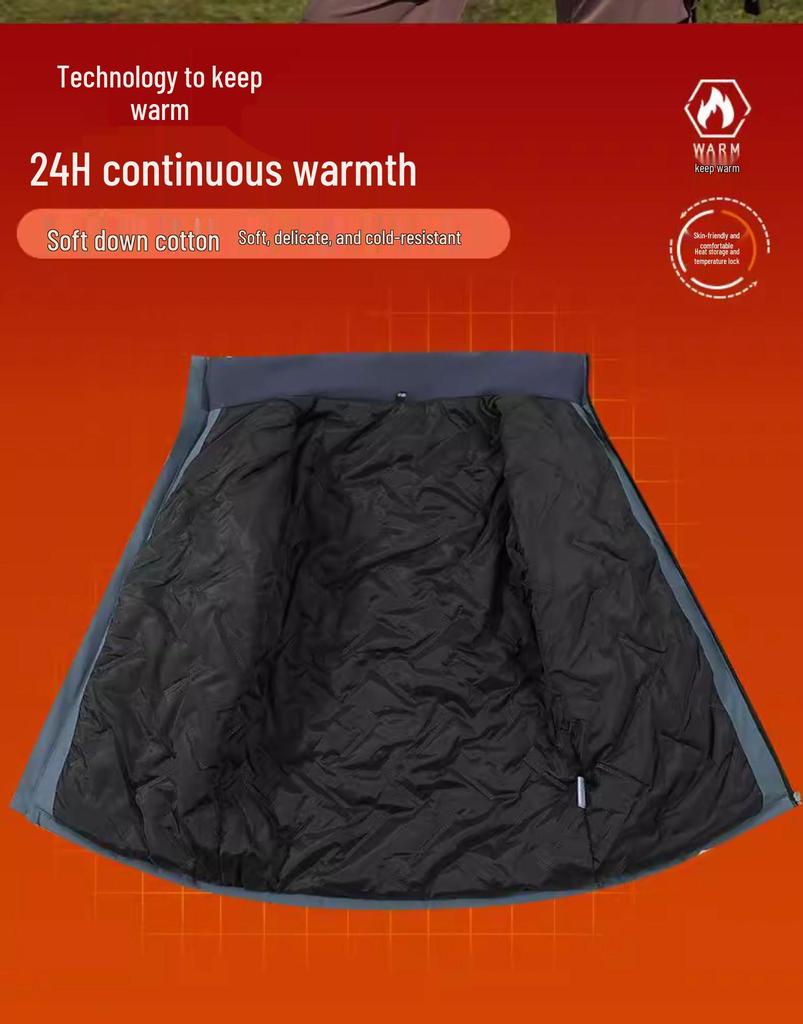 Custom Down Cotton Shell Workwear Jacket with Logo - Ideal for Autumn/Winter 4S Shop Auto Repair Business, Three-in-One Design