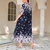 Plus Size V-Neck Short Sleeve Printed Pullover Dress - Spring/Summer Style