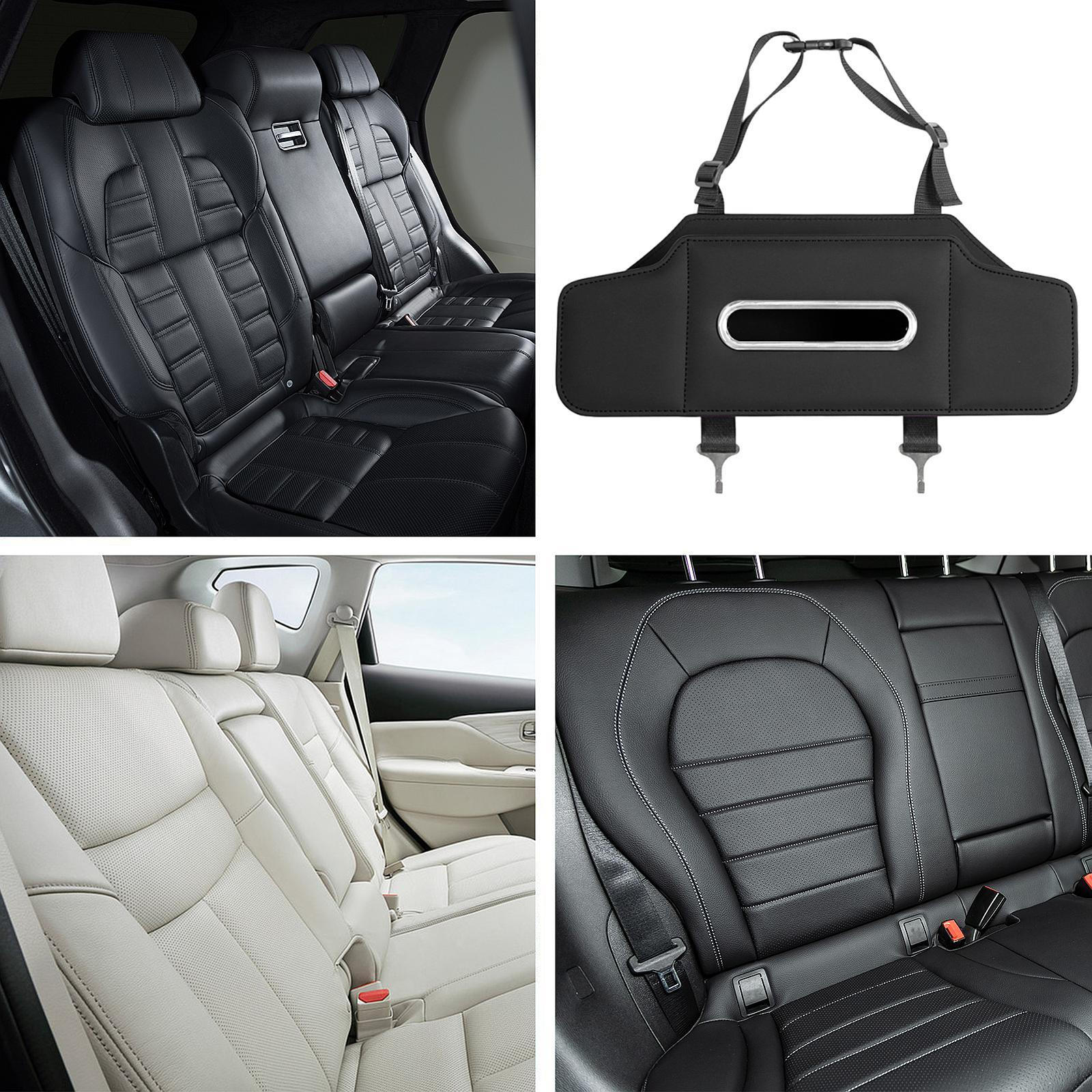 

Car Seat Back Organizer Backseat Large Easy Installation Universal Tissue Case PU Leather with чёрный