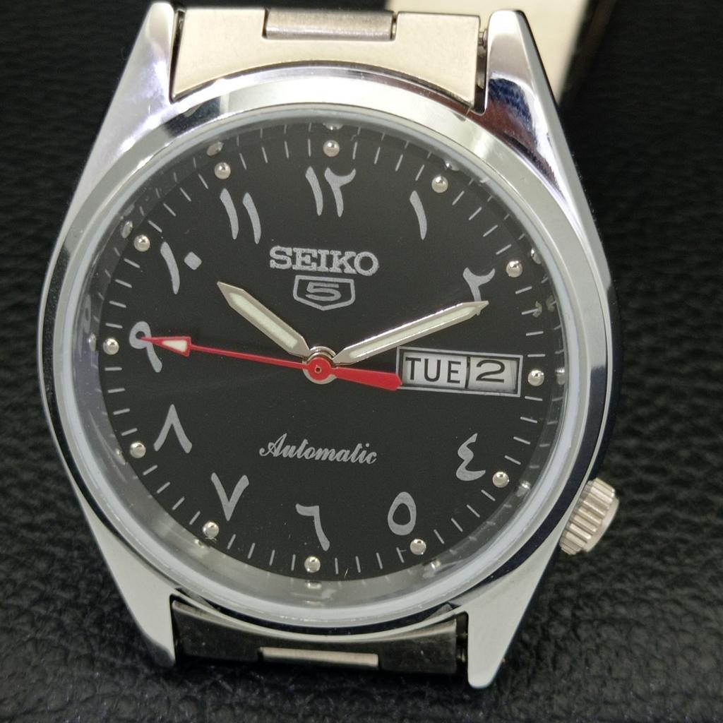 REFURBISHED JAPAN SEIKO 5 AUTOMATIC 6309A MENS ARABIC BLACK DIAL WATCH A427363-2 QRL-a427363