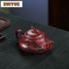 270ml Aesthetic Yixing Purple Clay Teapots Handmade Flat Scoop Pot Raw Ore Dragon's Blood Sand Kettle With Strainer Zisha Teaset
