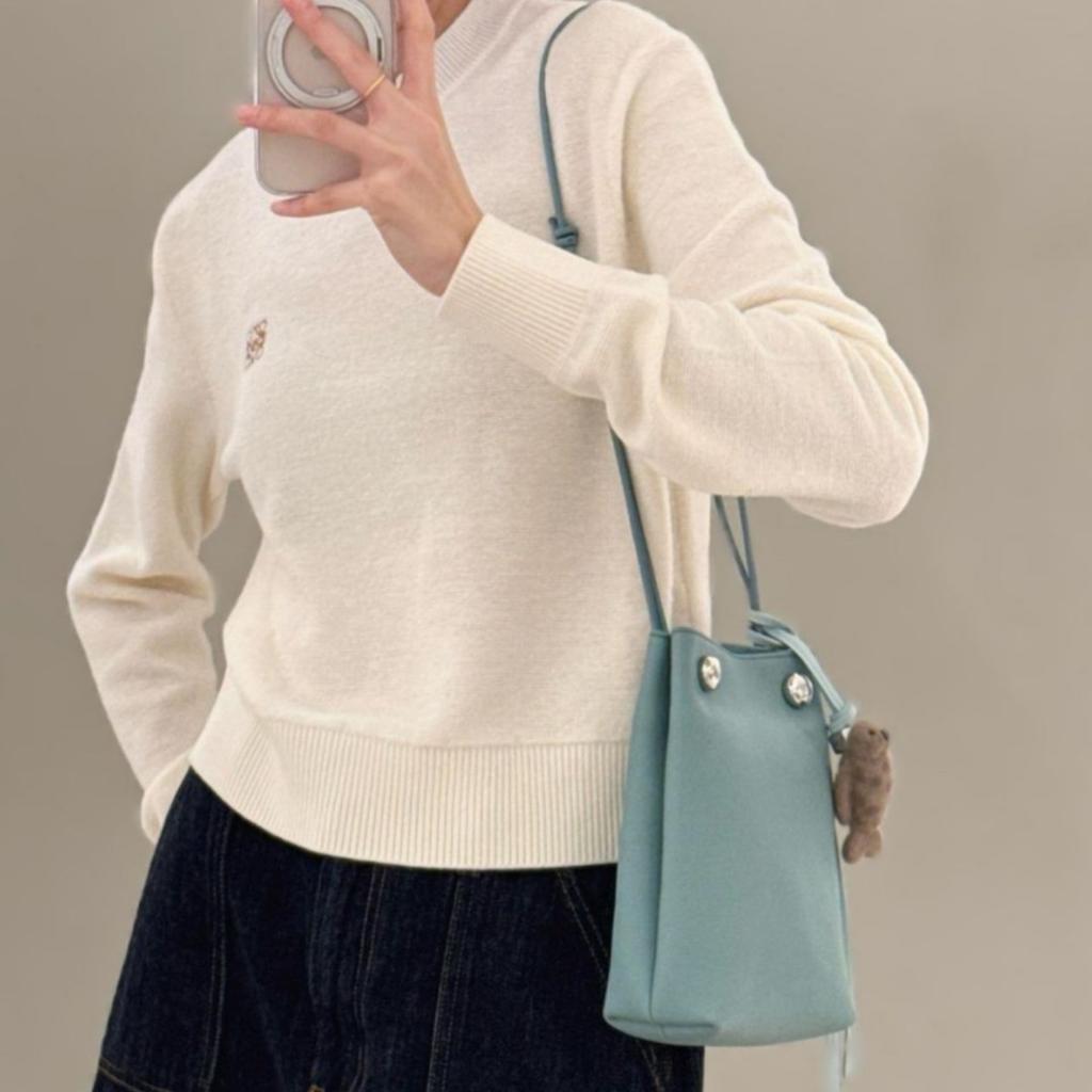 New Pebbie Mobile Phone Bag, Genuine Leather, High-end Messenger Bag, Cowhide, Light and Versatile, College Style, Shoulder Bag for Women