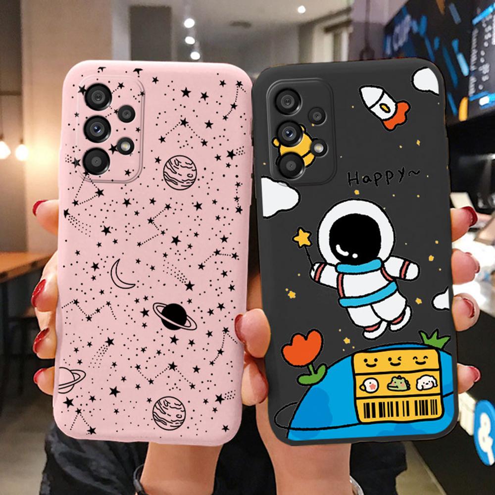 Phone Case Space Astronaut Star Pattern For Samsung Galaxy A53 A52 A32 S9 S10 Plus S10e Note 10 Lite Silicone Shockproof Cover