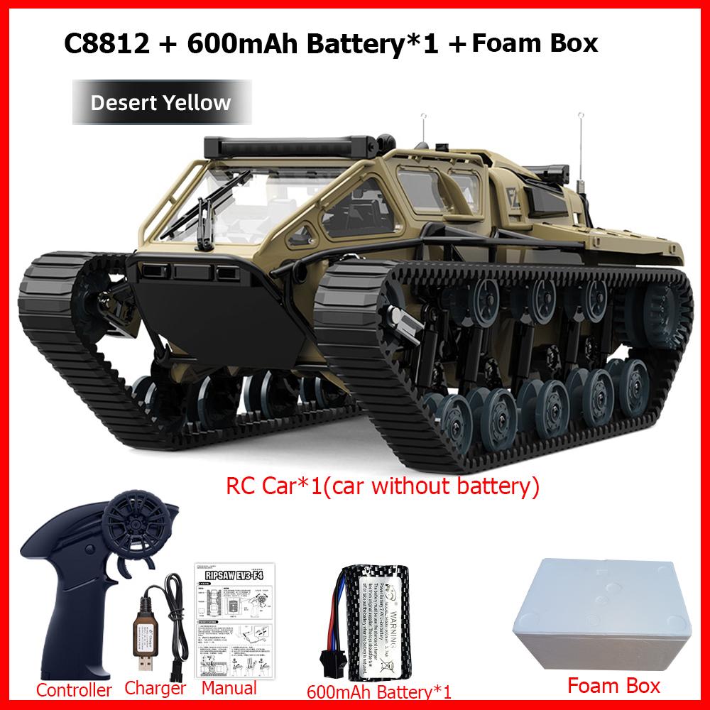 New Upgrade C8812 MAX / C8812 RC Car Full Scale Tracked Tank Simulation LED Light Drift Remote Control Off-Road Vehicle for Kids
